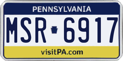 PA license plate MSR6917