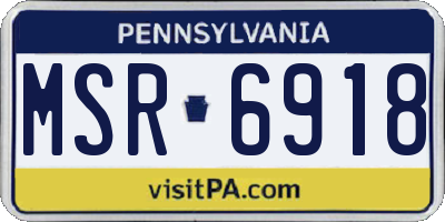 PA license plate MSR6918