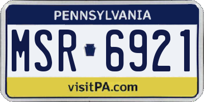 PA license plate MSR6921