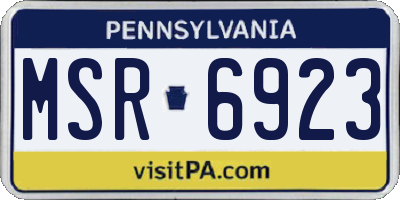 PA license plate MSR6923
