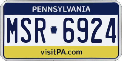 PA license plate MSR6924