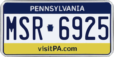 PA license plate MSR6925