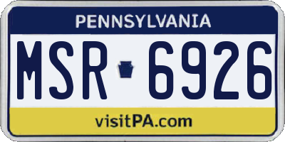 PA license plate MSR6926