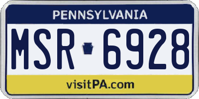 PA license plate MSR6928