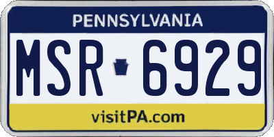 PA license plate MSR6929