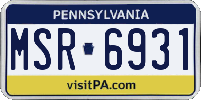 PA license plate MSR6931