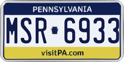 PA license plate MSR6933