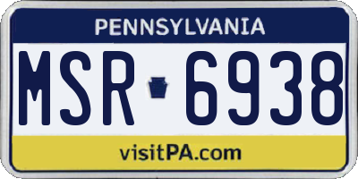 PA license plate MSR6938