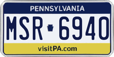 PA license plate MSR6940