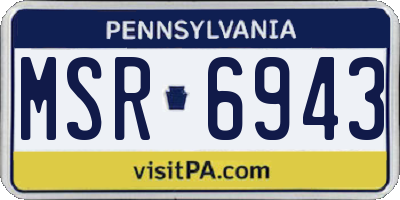 PA license plate MSR6943