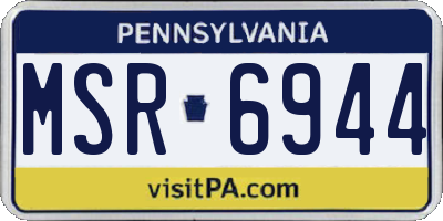 PA license plate MSR6944