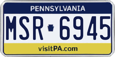 PA license plate MSR6945
