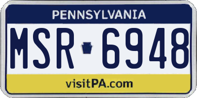 PA license plate MSR6948