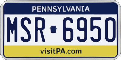 PA license plate MSR6950