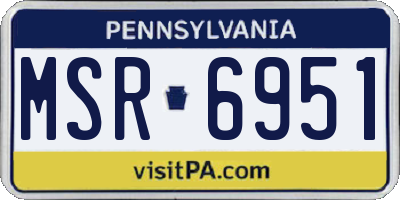 PA license plate MSR6951