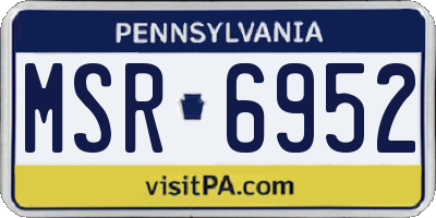 PA license plate MSR6952