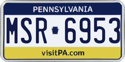 PA license plate MSR6953