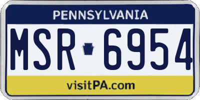 PA license plate MSR6954