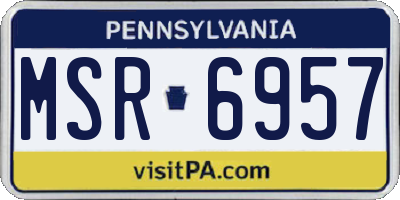 PA license plate MSR6957