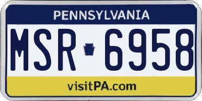 PA license plate MSR6958