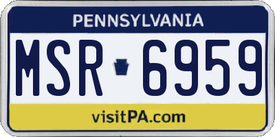 PA license plate MSR6959