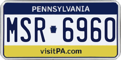 PA license plate MSR6960