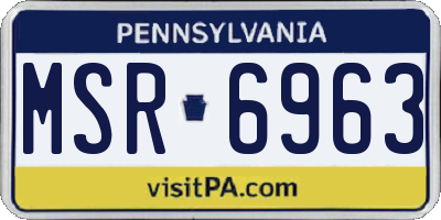 PA license plate MSR6963
