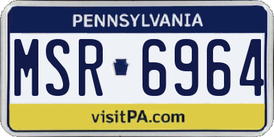 PA license plate MSR6964