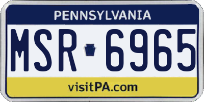 PA license plate MSR6965