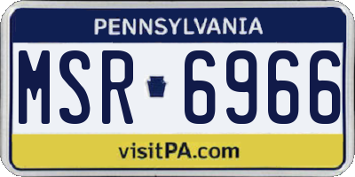 PA license plate MSR6966