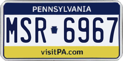 PA license plate MSR6967