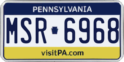PA license plate MSR6968