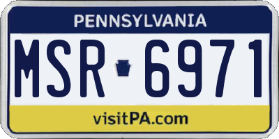 PA license plate MSR6971