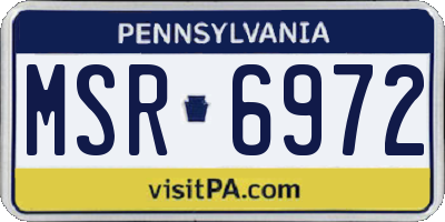 PA license plate MSR6972