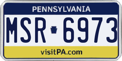 PA license plate MSR6973