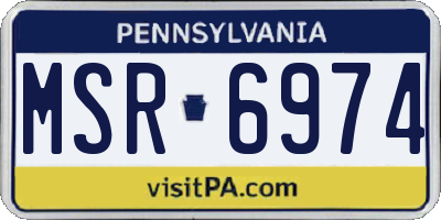 PA license plate MSR6974
