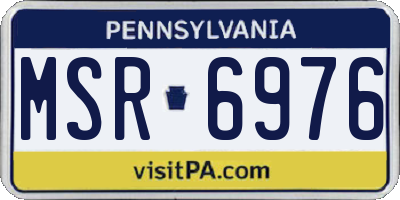 PA license plate MSR6976