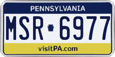 PA license plate MSR6977