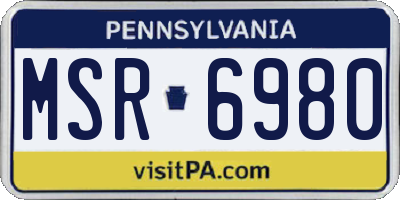 PA license plate MSR6980