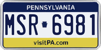 PA license plate MSR6981