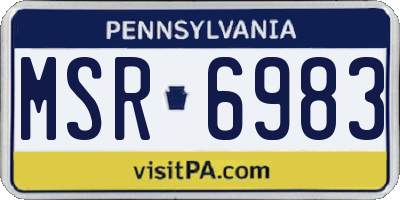 PA license plate MSR6983
