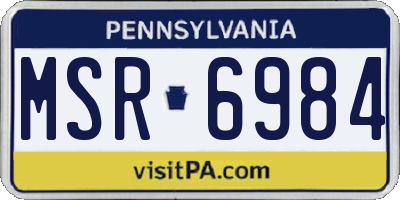 PA license plate MSR6984