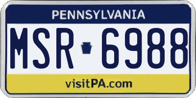 PA license plate MSR6988