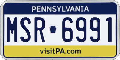 PA license plate MSR6991