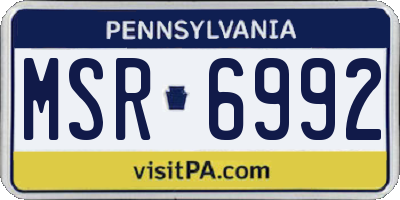 PA license plate MSR6992