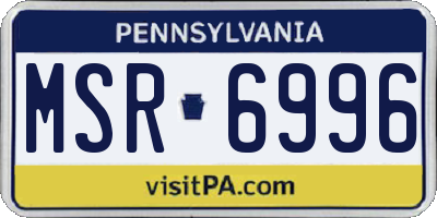 PA license plate MSR6996