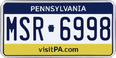 PA license plate MSR6998
