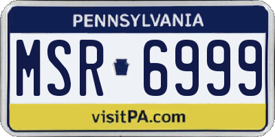 PA license plate MSR6999