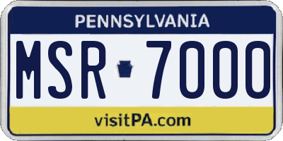 PA license plate MSR7000