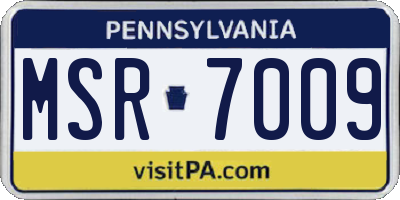 PA license plate MSR7009